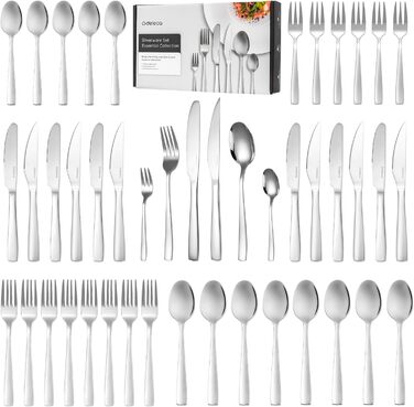 Німецький набір столових приборів з нержавіючої сталі Edelstah на 12 осіб (72 шт.) - ніж, виделка, ложка. Підходить для дому та ресторану.