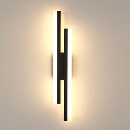 DELIPOP Настінний світильник Wandleuchte, 12W LED, 3 кольори, золото, для спальні, вітальні, коридору, сходинкового майданчика (чорний, 3000K, 48cm)