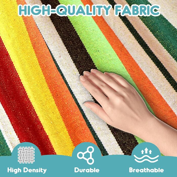 Гамак садовий ANYOO посилений з дерев'яним розпірником, помаранчевий - для дому, тераси, саду, пляжу