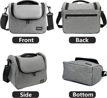 Чохол для камери Linpr: сумка кросбоді для дзеркальних/зеркально-беззеркальних фотоапаратів, водонепроникний, сумісний з Canon/Sony/Nikon (Сірий, Середній)