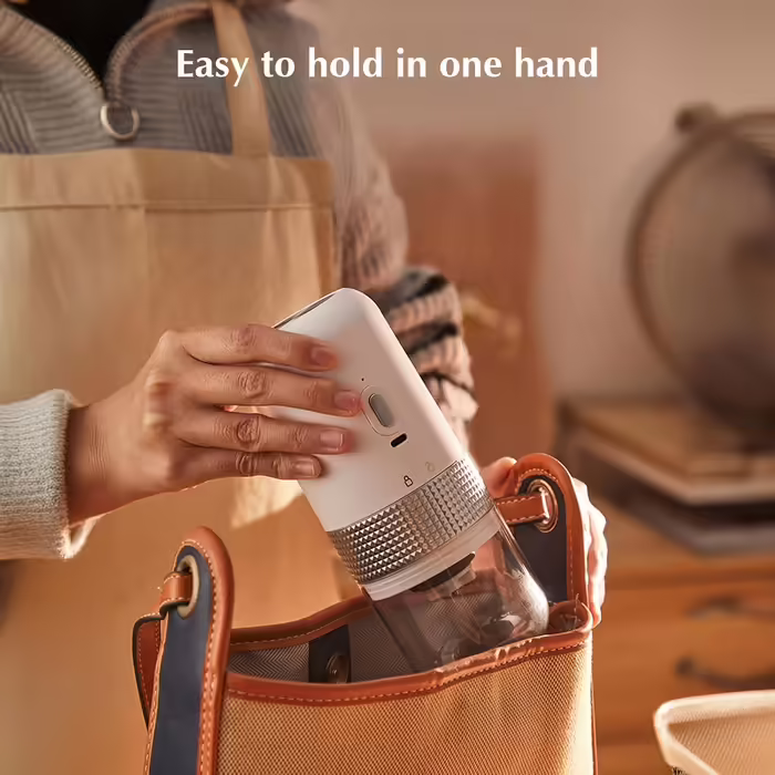 Nicoone Electric Coffee Grinder, Portable Cordless Coffee Grinder with Ceramic Burr Grinder for Espresso, Pour Over, and French Press