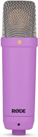 Rode NT1 Signature Black – студійний мікрофон-конденсатор + стійка для мікрофона keepdrum (фіолетовий)