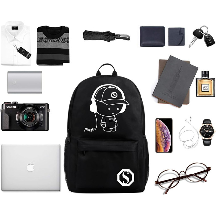 Шкільний рюкзак унісекс, легкий водонепроникний рюкзак для підлітків, чорний