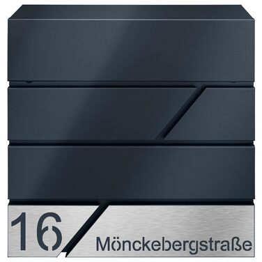 Поштовий ящик з газетницею з нержавіючої сталі, настінний, з замком та газетницею - лазерне гравіювання (Модель 4)