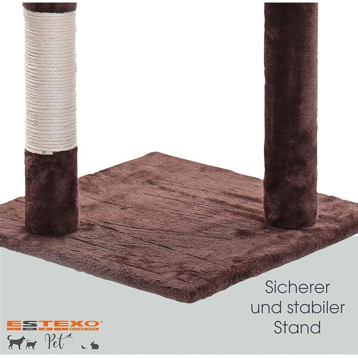 Кігтеточка для котів ESTEXO, ігровий комплекс, 112 см, XL, коричнева