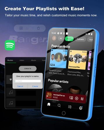 MP3 плеєр 80GB з Bluetooth та WiFi, 4.0