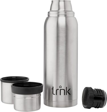 Термос Outdoor Arktis 2 - 1200 мл, нержавіюча сталь, BPA-free, зберігає тепло 32 години, з 2 кришками-чашками, для посудомийної машини, сірий колір