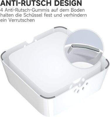 Трапезний набір для собак ELS PET: миска для води та корму, антивитікання, 2L, сіра