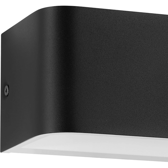 EGLO LED Wall Lamp Sania 5, 1-light wall lamp modern, minimalist, wall lighting made of metal in white, plastic in satin finish, LED bathroom lamp warm white, IP44 (20 cm, black)