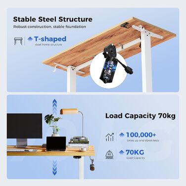 Регульований стіл Agilestic: електричний, з пам'яттю, ергономічний, для роботи, білий