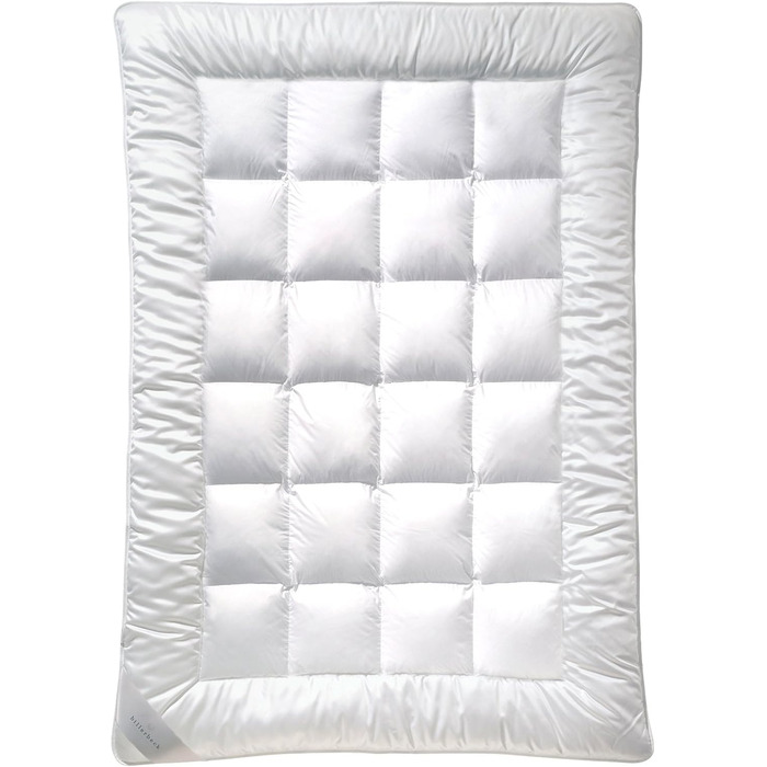 Комплект Billerbeck: всесезонна ковдра E21 King UNO Medium 135x200 см біла та подушка E22 Wash Star 40x80 см, середньої жорсткості, набір з подушкою, мікроволокно
