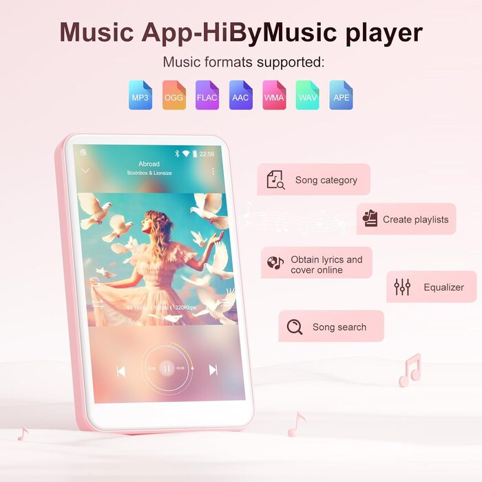 MP3 плеєр Oilsky 80GB з Bluetooth, WiFi, Android 9.0, 4
