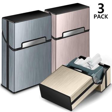 Вишукане Zigarettenetui Yosemy: Металевий футляр для 20 сигарет з магнітною застібкою (Алюміній, Пластик, Сірий, Чорний, Срібний, Рожевий, Золотий)