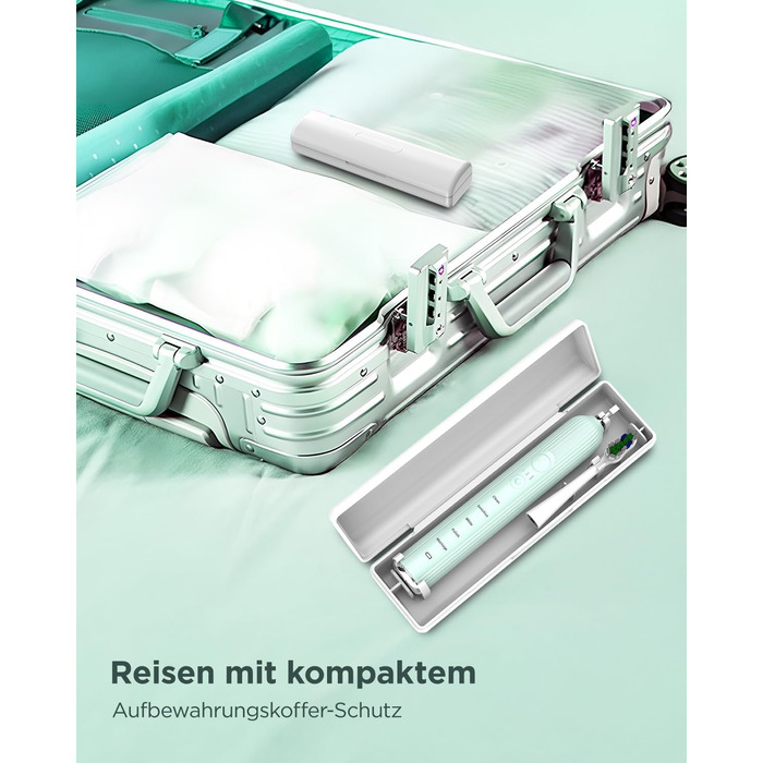 Електрична зубна щітка Sonic для дорослих і дітей, 5 режимів чищення, 8 насадок, кейс для подорожей