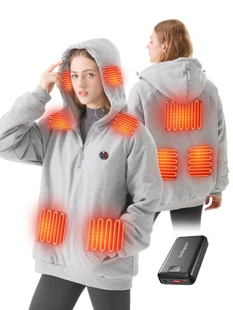 Обогріваючий жилет Dr.Prepare для чоловіків та жінок. Електричний жилет з регулюванням температури, унісекс. Ідеально для активного відпочинку, спорту та подорожей. (XXL, Сірий)