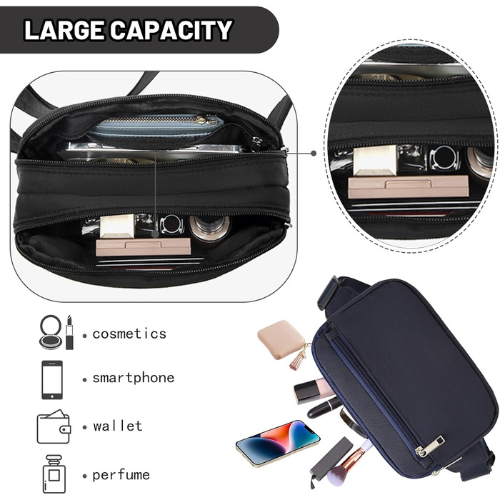 Гірчична поясна сумка для жінок та чоловіків з натуральної вовни та нейлону. Спортивна, для бігу, подорожей, з регульованим ремінцем та блискавкою. Містка для телефону та інших речей.