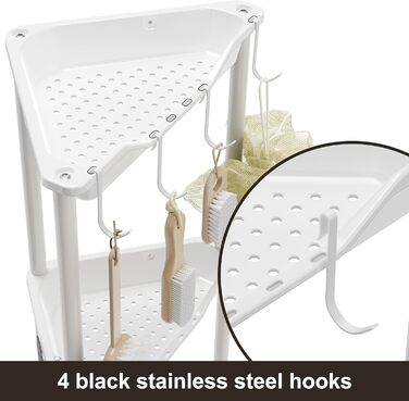 Набір з 4 кутових поличок для душу Orimade, нержавіюча сталь, чорний