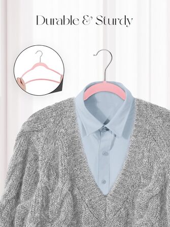 Вешалки для одягу HOUSE DAY, 20 шт. - вешалки з оксамиту, для костюмів, штанів, широкі, обертаються на 360°, рожеві