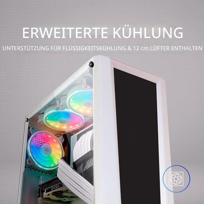 Корпус для ПК Mars Gaming MC300P MicroATX, білий, загартоване скло, Mesh-панель, 3x FRGB вентилятори