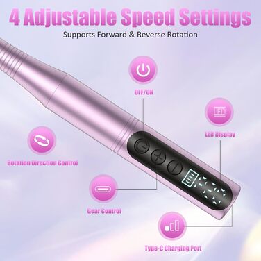 Електричний набір для манікюру та педикюру Nagelfräser 12 в 1: фрезер для гелевих нігтів, електрична нагрівальна машинка, набір для професійного догляду за нігтями