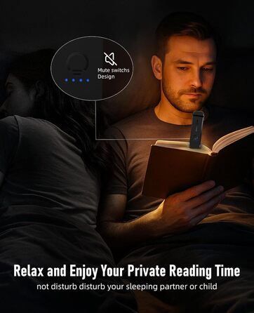 Світлодіодна лампа для читання HIONXMGA з кріпленням на книгу, 3 кольори, регулювання яскравості, перезаряджувана, для любителів книг та дітей, чорний колір