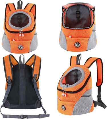 Шлейка для собак та цуценят, переноска-рюкзак, дихаюча, для прогулянок та походів (L, помаранчевий)