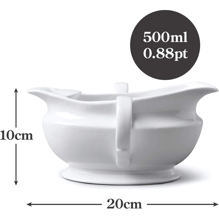 WM Bartleet & Sons 1750 T307 Porcelain Saucepan, 500 ml, White