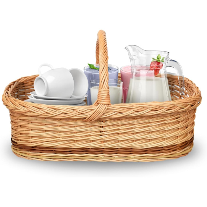 Handmade Willow Tray with Handle – Tray Basket, Basket Tray, Willow Serving Tray – Stable and Sustainable KW