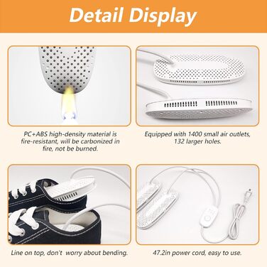 Ozon Shoe Dryer Electric Boot Dryer Shoe Warmer Boot Warmer - Ozone Deodorizer with Timer Function | No Noise | Strong Wire | EU Plug (Pm09(basic))