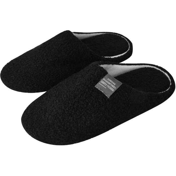 Чоботи додому зимові, плюшеві, теплі та зручні тапочки для дому та вулиці, антиковзні, дихаючі гостьові тапочки для жінок та чоловіків, чорні 40/41 EU