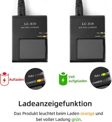 Зарядний пристрій для акумулятора Canon LP-E10/LC-E10C/LC-E10/LC-E10E (сумісний з EOS Rebel T7, T6, T5, T3, T100, EOS 4000d, 3000d, 2000d, 1500d, 1300d, 1200d, 1100d, 1100dkiss)