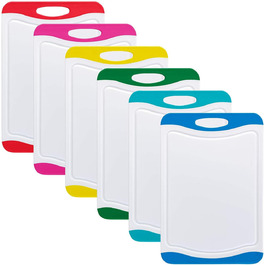 Rosenstein & Söhne Cutting Board Set, BPA-Free: Set of 6 Cutting Boards in 6 Colors, Antibacterial, each 29 x 20 cm (Breakfast Boards, Kitchen Board, Kitchen Helper)