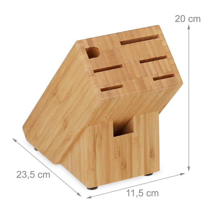 Relaxdays Bamboo Knife Block Unfurnished