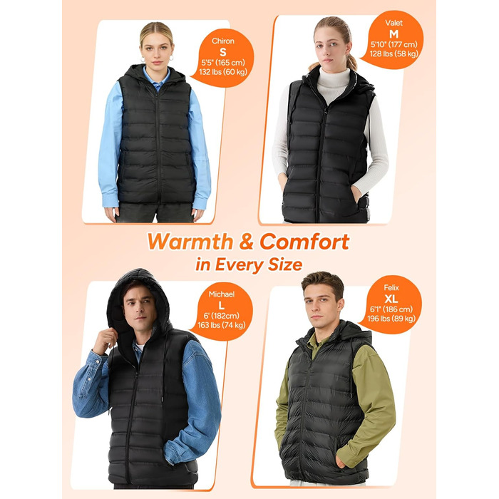 Обогрівальна жилетка Dr.Prepare для чоловіків та жінок, легка електрична жилетка з 3 рівнями нагріву, 10 зон нагріву, інтелектуальне керування кнопками, регульована жилетка для активного відпочинку, подорожей, спорту, чорна