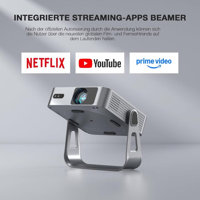 Mini проєктор 4K VOPLLS з автофокусом та корекцією трапеції, Full HD WiFi6 Bluetooth, для дому та на вулиці. Підтримка Android, iOS. Чорний колір.