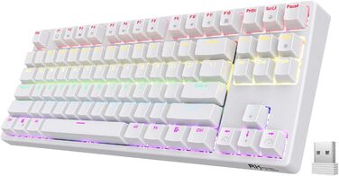 Клавіатура ігрова Royal Kludge RK87G RGB TKL механічна бездротова, 87 клавіш, коричневі тактильні перемикачі, макро-налаштування, підсвічування