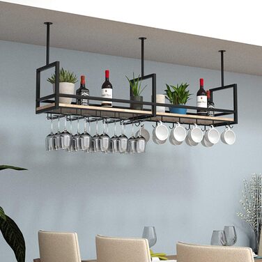 Металевий настінний/підвісний стелаж для вина DSVONAUS, 100x30x60 см - для бару, ресторану, кафе, кухні