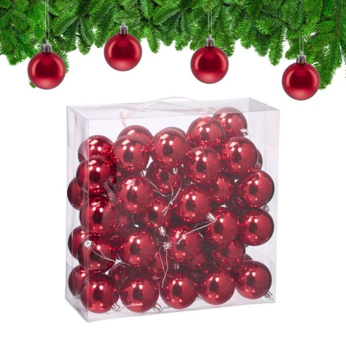 Relaxdays Set of 50 Christmas Baubles