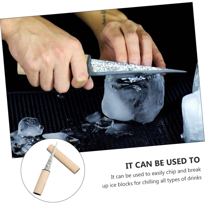 DECHOUS Ice Skates, ice cubes, ice molds, cool drinks, ice cubes, drink cooling, ice breaker tool, ice pick with wooden handle, bartender ice pick, bar ice pick, wooden ice pick, Khaki