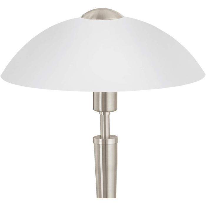 Настільна лампа EGLO Solo 1 з регулюванням яскравості, сталь, скло сатинове біле, патрон E14