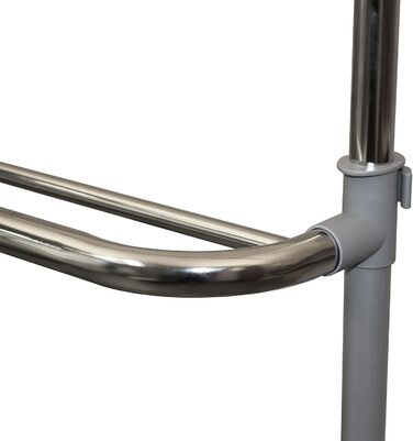 GERSO Extendable Clothes Rack Telescopic Wardrobe Clothes Rail with Wheels Market Stall Stand Grey