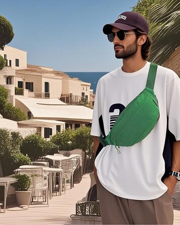 Поясна сумка чоловіча/жіноча водонепроникна для подорожей, фестивалів, спорту та прогулянок з собакою (зелена)