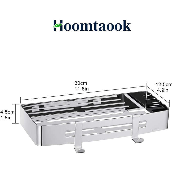 Hoomtaook Shower Shelf Bathroom Shower Wall Shelf Shower Organizer, No Drilling, No Damage to Wall Mount, for Bathroom and Kitchen Accessories, 2 Pack