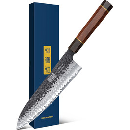 Професійний кухонний ніж HOSHANHO Gyuto з високовуглецевої сталі, надгостре японське шеф-лезо з руків'ям з палісандра