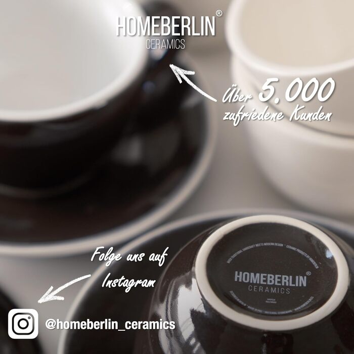 Набір кавових чашок Barista Pro Cappuccino 200мл - 4 шт. Преміум якість, ручна робота, з підставками. Кераміка Steingut.