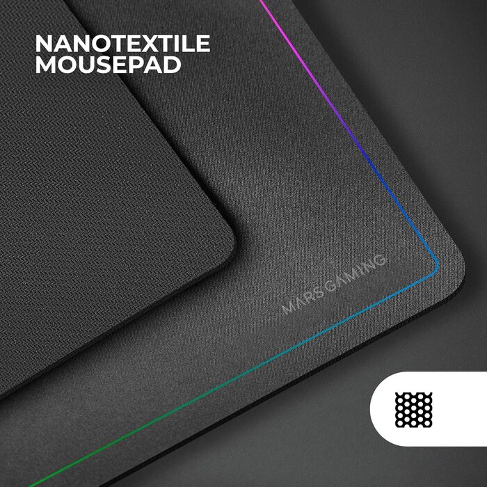 Ігровий комбо MARSGAMING MCP124: Клавіатура H-Mech LED RGB, Миша 3200DPI з HUANO Switches, Килимок Nanotextil 360x260mm, Підтримка Multiplatform, Іспанська розкладка, Чорний колір