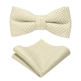 Метелик чоловічий JEMYGINS вовняний однотонний з нагрудною хустинкою, білий молочний, для осені та зими