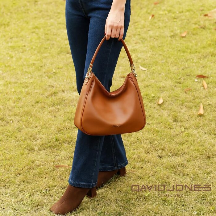 Сумка жіноча David Jones Hobo середнього розміру, біла - м'яка PU шкіра, сумка-шопер з довгими ручками, класична повсякденна сумка через плече