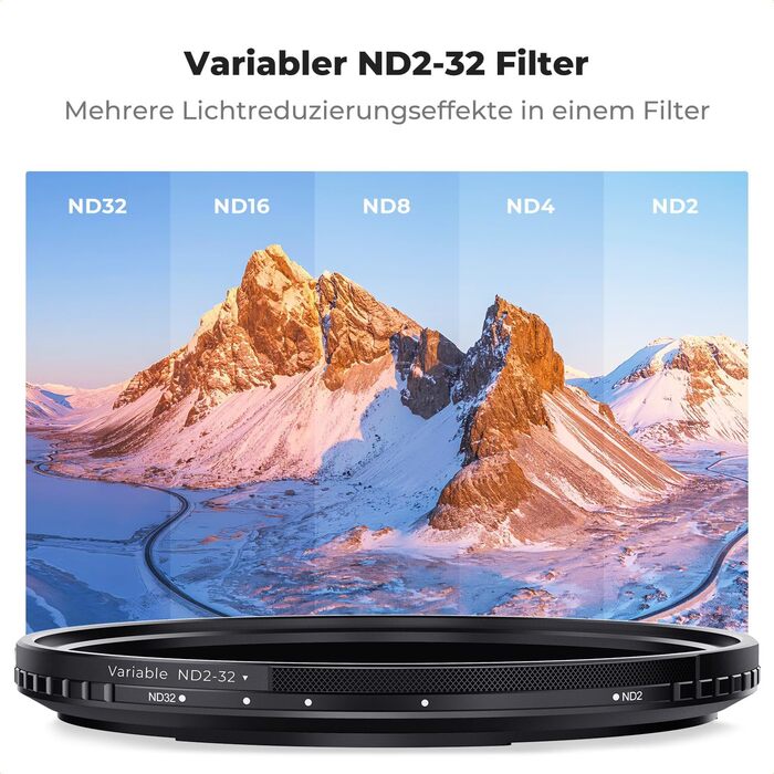 Фільтр ND K&F Concept 49mm Магнітний Змінний Градуйований (ND2-32) для об'єктивів Nano-Xcel Series