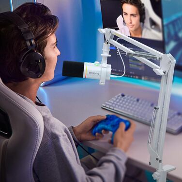 Мікрофонний тримач Maono BA20, чорний: регульований штатив для подкастів, геймінгу, стрімінгу та запису – з кріпленням до столу та адаптером 3/8' - 5/8'